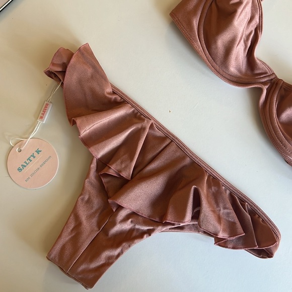 SALTY K. SWIM Sandy Toes Bottom and Top in Coffee Cream both size Small - Picture 3 of 5